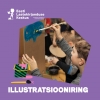 Lastekirjanduse keskuse illustratsiooniringi bänner, poiss maalib tulnukat